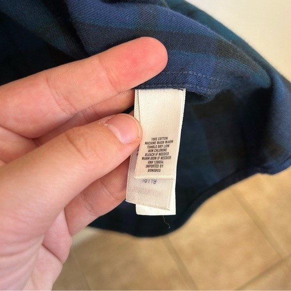 Bonobos Unbutton Down Slim Shirt Blue Plaid Size Large 100% Cotton Casual - Picture 6 of 9